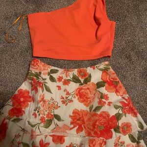 DO+BE Floral Orange and Green Dress